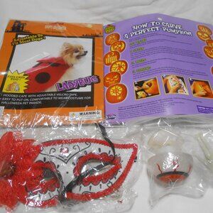 LOT HALLOWEEN ITEMS LADYBUG PET COSTUME BEADED PRETTY MASQUERADE EYE MASK & 🎃